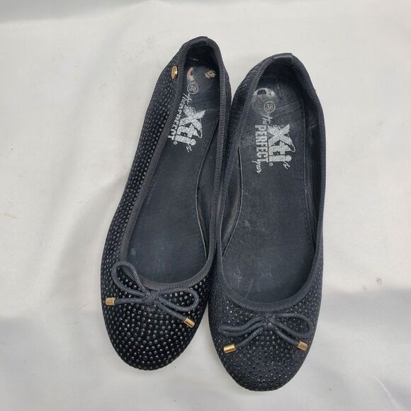 Women's Shoes Ballet Flats Low Fabric Black Ballerina Xti Vegan Shoes 7.5 - Picture 3 of 7